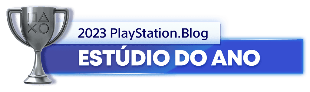 Troféu de Prata para o vencedor da categoria Estúdio do Ano de 2023 do PlayStation Blog