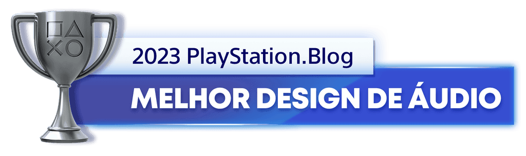 Troféu de Prata para o vencedor da categoria Melhor Design de Áudio de 2023 do PlayStation Blog 