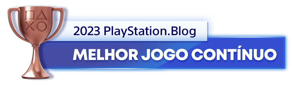 Troféu de Bronze para o vencedor da categoria Melhor Jogo Contínuo de 2023 do PlayStation Blog
