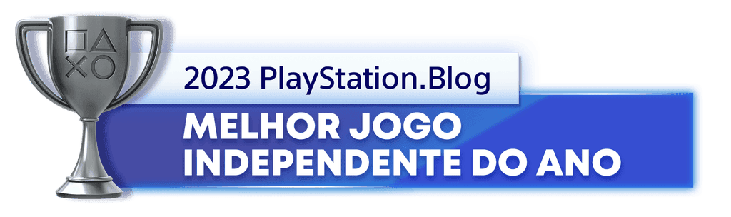 Troféu de Prata para o vencedor da categoria Melhor Jogo Independente do Ano de 2023 do PlayStation Blog