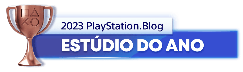 Troféu de Bronze para o vencedor da categoria Estúdio do Ano de 2023 do PlayStation Blog