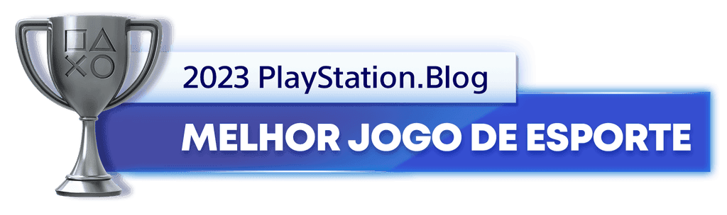 Troféu de Prata para o vencedor da categoria Melhor Jogo de Esporte de 2023 do PlayStation Blog
