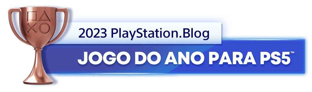 Troféu de Bronze para o vencedor da categoria Jogo do Ano para PS5 do  do PlayStation Blog