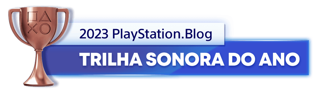 Troféu de Bronze para o vencedor da categoria Trilha Sonora do Ano de 2023 do PlayStation Blog