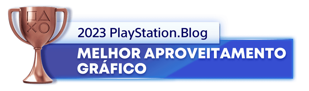 Troféu de Bronze para o vencedor da categoria Melhor Aproveitamento Gráfico de 2023 do PlayStation Blog.