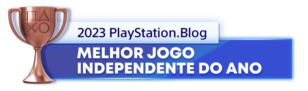 Troféu de Bronze para o vencedor da categoria Melhor Jogo Independente do Ano de 2023 do PlayStation Blog