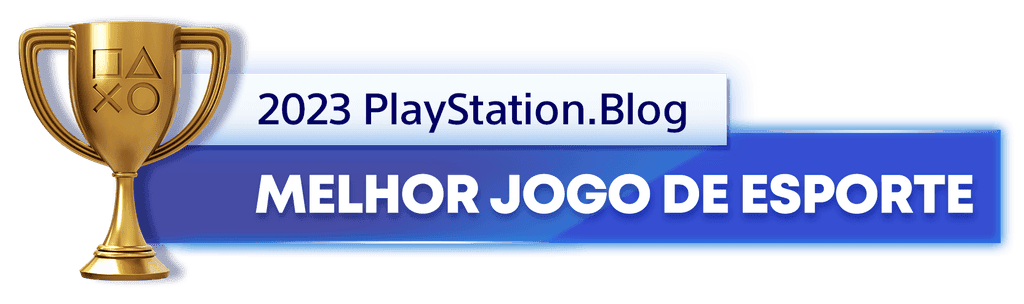 Troféu de Ouro para o vencedor da categoria Melhor Jogo de Esporte de 2023 do PlayStation Blog