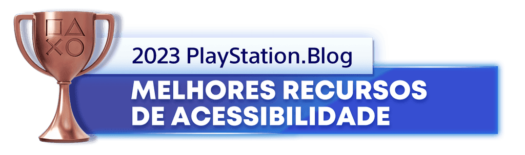 Troféu de Bronze para o vencedor da categoria Melhores Recursos de Acessibilidade de 2023 do PlayStation Blog