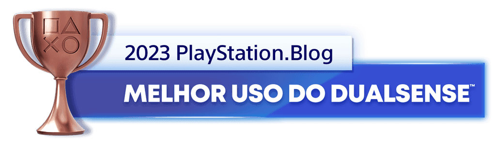 Troféu de Bronze para o vencedor da categoria Melhor Uso do DualSense de 2023 do PlayStation Blog