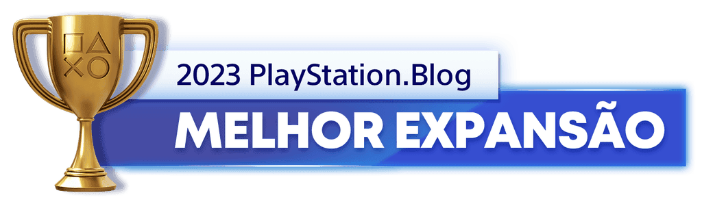 Troféu de Ouro para o vencedor da categoria Melhor Expansão de 2023 do PlayStation Blog