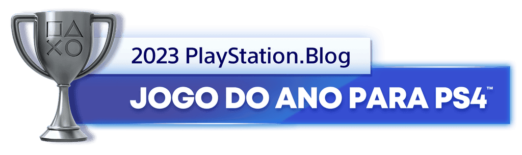 Troféu de Prata para o vencedor da categoria Jogo do Ano para PS4 do  do PlayStation Blog