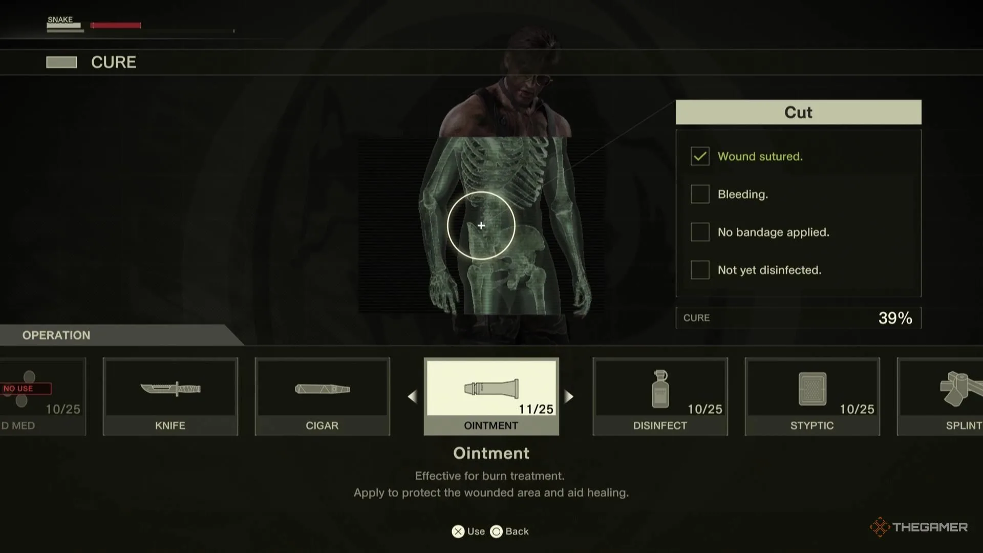 Ointment in Metal Gear Solid Delta Snake Eater.