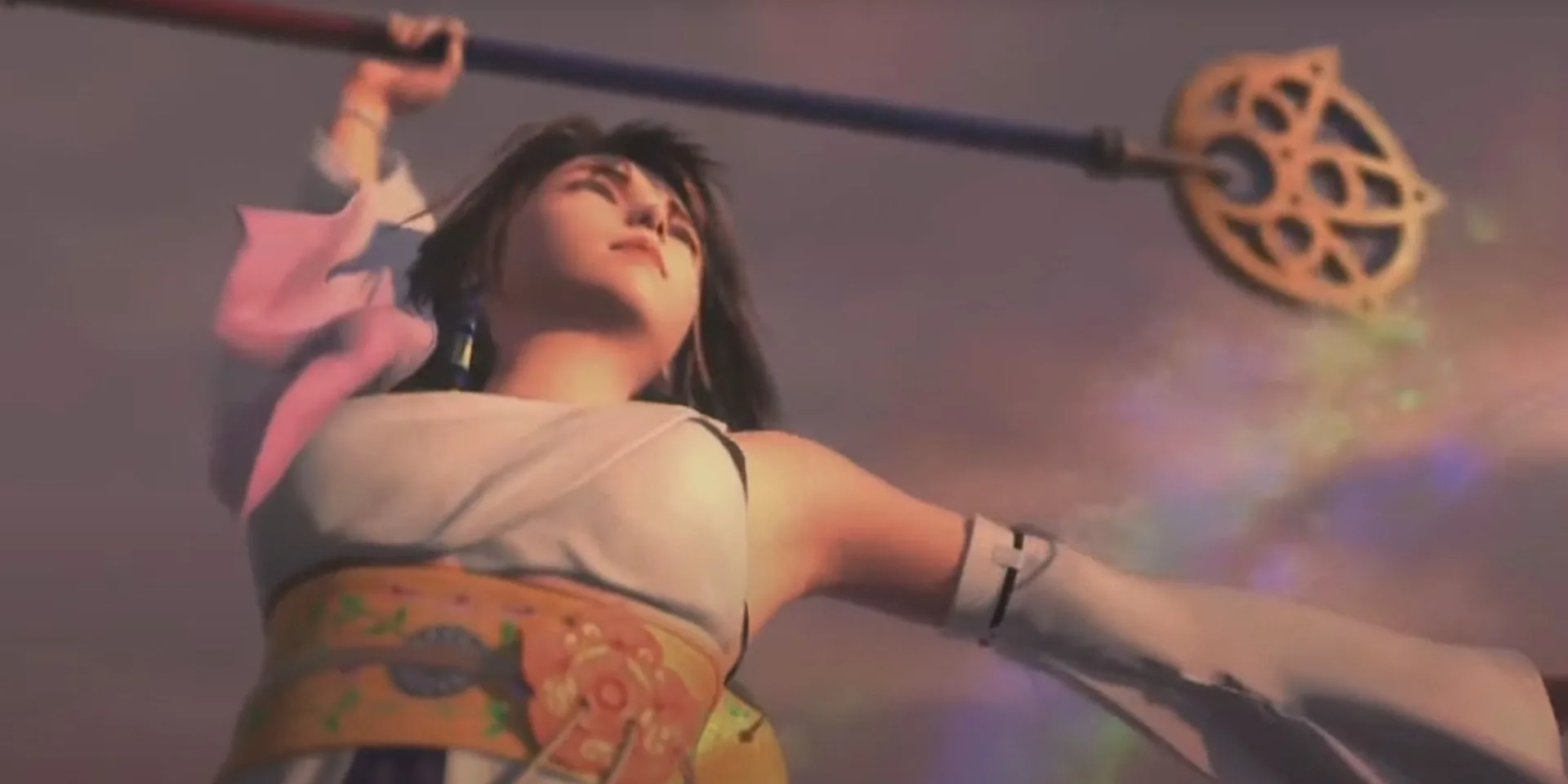 Yuna performing the Sending Final Fantasy 10.