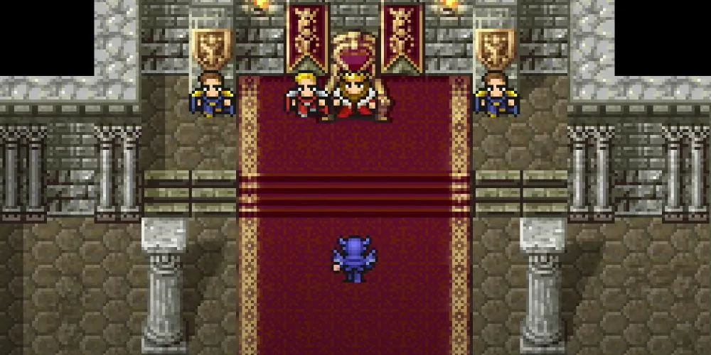 Cecil confronts the king in Final Fantasy 4.