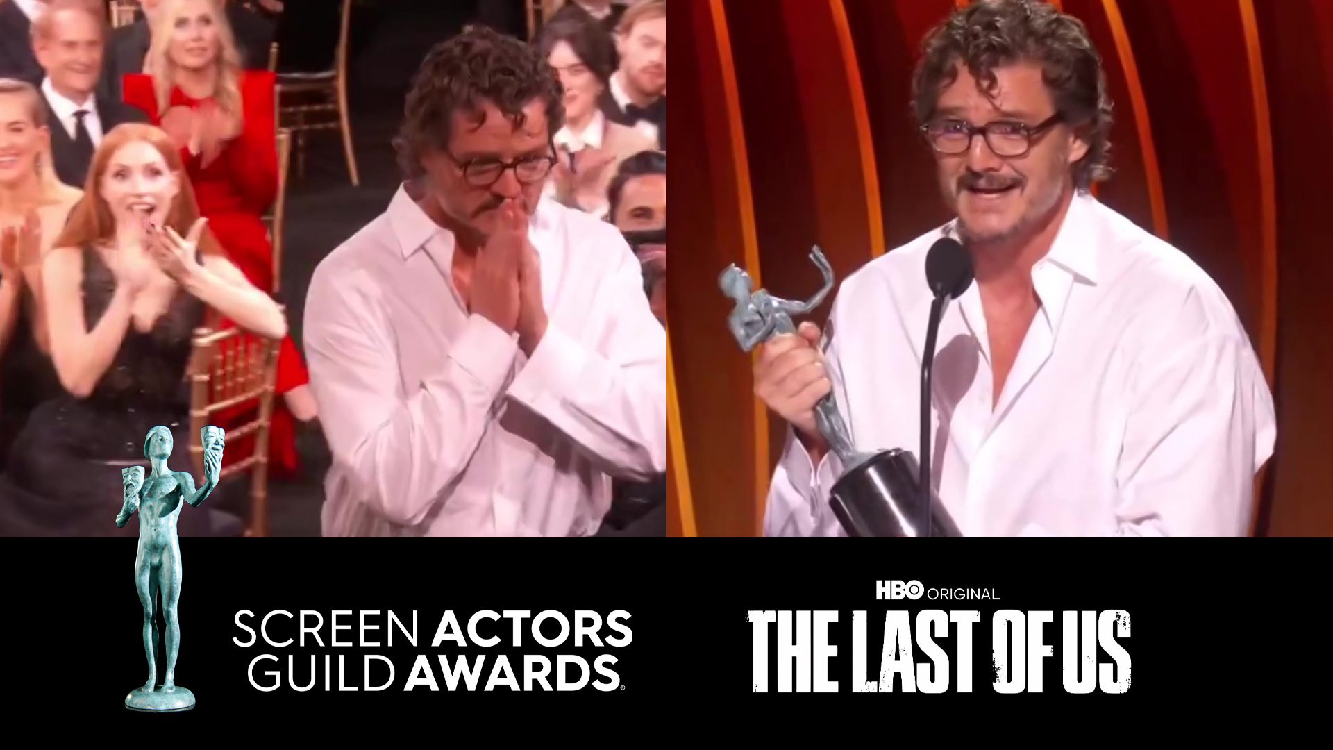 Pedro Pascal surpreso ao vencer SAG Awards pelo papel em The Last of Us